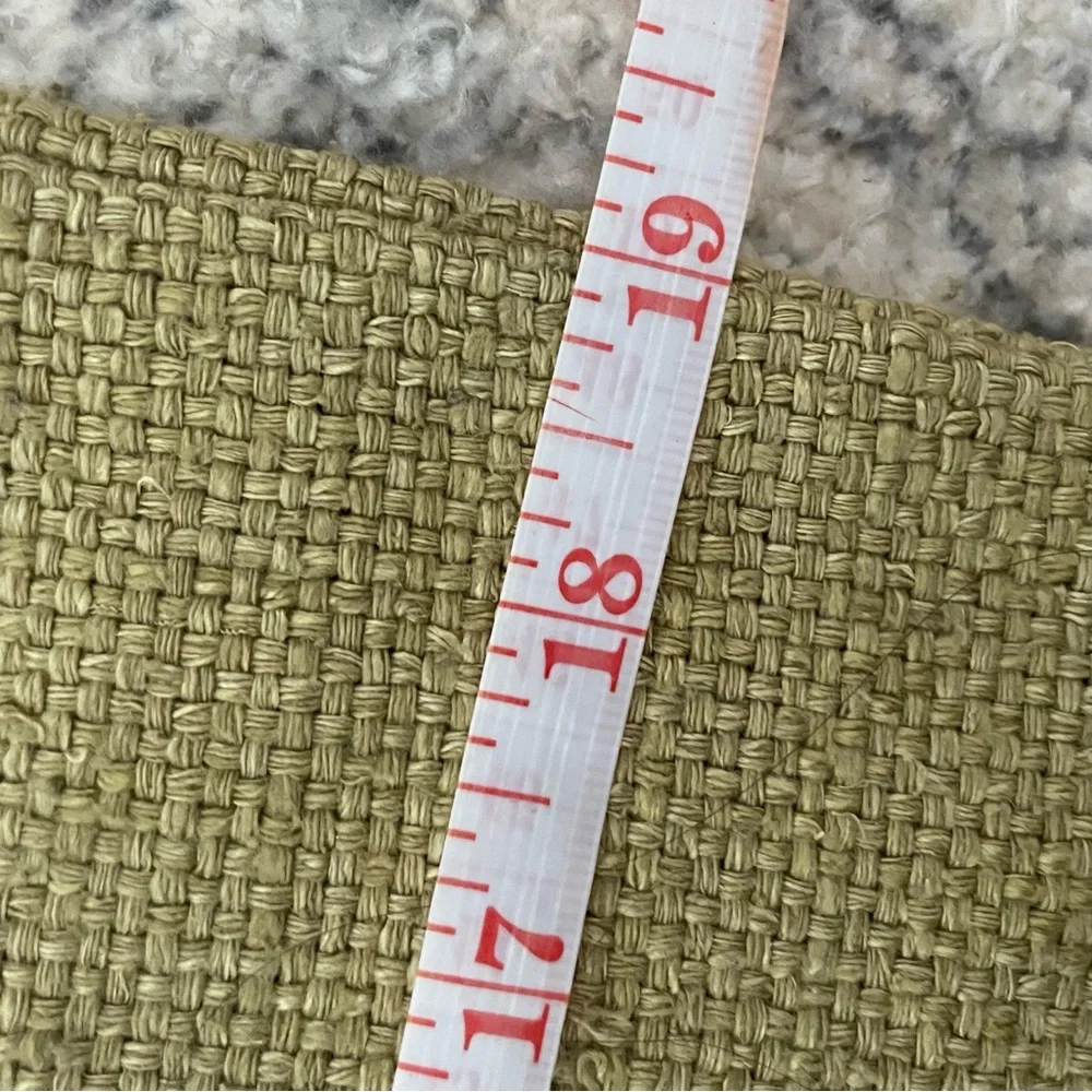 West Elm green 💯 woven silk pillow 20x20 with wood buttons FREE insert